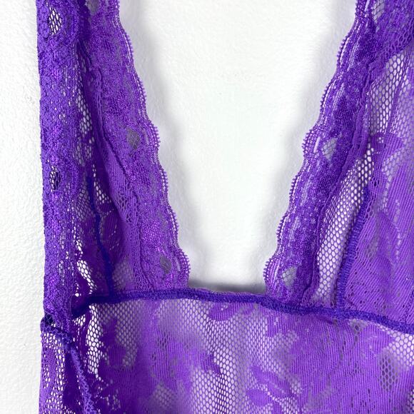 Victoria's Secret Lace Halter Neckline Lingerie Top Babydoll Purple Size Medium - Picture 6 of 9